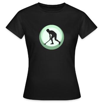 Bâton de hockey sur gazon Hockey en salle - T-shirt Femme - noir - Devant - AI Model Female 172 dark (172cm)