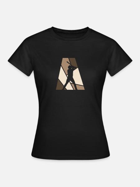 Batting Catcher Baseballspieler - Frauen T-Shirt - Schwarz