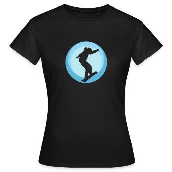 Snowboardfahrer Wintersport - Frauen T-Shirt - Schwarz - Vorne - AI Model Female 172 dark (172cm)