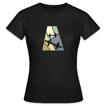 Kraftsport Bodybuilding - Frauen T-Shirt - Schwarz - Vorne - AI Model Female 172 dark (172cm)