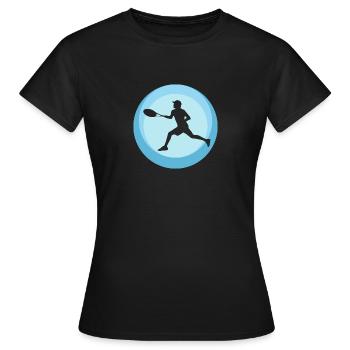 Tennis Coup droit revers Raquette de tennis - T-shirt Femme - noir - Devant - AI Model Female 172 dark (172cm)