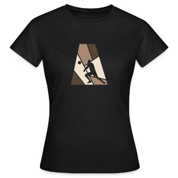 Joueur de volley-ball Beachen Beachball - T-shirt Femme - noir - Devant - AI Model Female 172 dark (172cm)