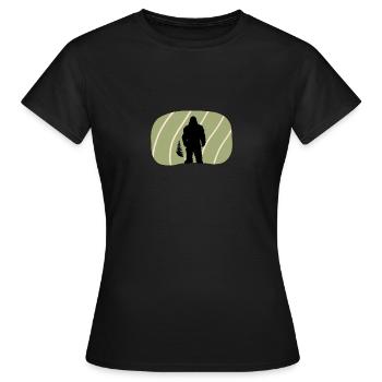 Big foot Bigfoot Yeti Yeti - Frauen T-Shirt - Schwarz - Vorne - AI Model Female 172 dark (172cm)