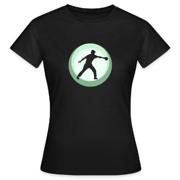Joueur de tennis de table Table de raquette de tennis de table - T-shirt Femme - noir - Devant - AI Model Female 172 dark (172cm)