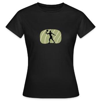 Beachtennis Tennisspieler Beachball - Frauen T-Shirt - Schwarz - Vorne - AI Model Female 172 dark (172cm)