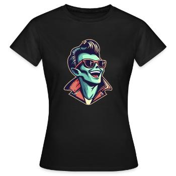 Vintage Rock Alien T-Shirt - Women's T-Shirt - black - Front - AI Model Female 172 dark (172cm)