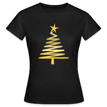 Noël doré - T-shirt Femme - noir - Devant - AI Model Female 172 dark (172cm)
