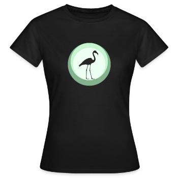 Flamenco Flamingo Wasservogel - Frauen T-Shirt - Schwarz - Vorne - AI Model Female 172 dark (172cm)