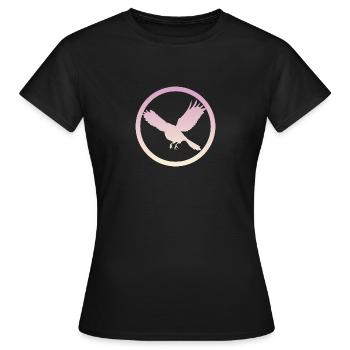 Fliegen Vogel Vogelschwarm - Frauen T-Shirt - Schwarz - Vorne - AI Model Female 172 dark (172cm)