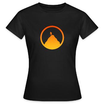 Kletterwand Berg Gipfel - Frauen T-Shirt - Schwarz - Vorne - AI Model Female 172 dark (172cm)