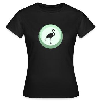 Flamenco Flamingos Wasservogel - Frauen T-Shirt - Schwarz - Vorne - AI Model Female 172 dark (172cm)