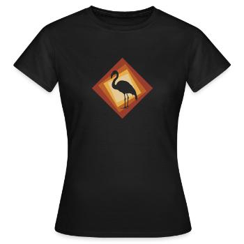 Flamingo Wasservogel Flamingos - Frauen T-Shirt - Schwarz - Vorne - AI Model Female 172 dark (172cm)