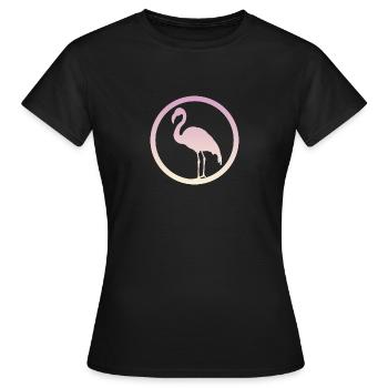 Wasservogel Flamingo Flamingos - Frauen T-Shirt - Schwarz - Vorne - AI Model Female 172 dark (172cm)