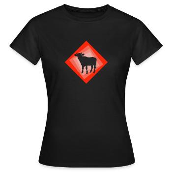 Kuh Rind Muh - Frauen T-Shirt - Schwarz - Vorne - AI Model Female 172 dark (172cm)