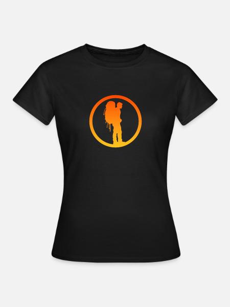 Backpacking Wanderer Backpacking - Frauen T-Shirt - Schwarz