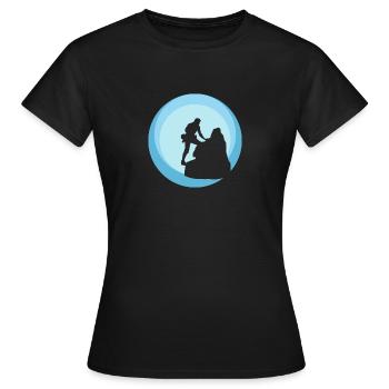 Kletterwand Klettern Alpen - Frauen T-Shirt - Schwarz - Vorne - AI Model Female 172 dark (172cm)