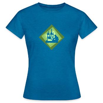 Biochimie Molécule Chimique - T-shirt Femme - bleu saphir antique chiné - Devant - AI Model Female 172 dark (172cm)