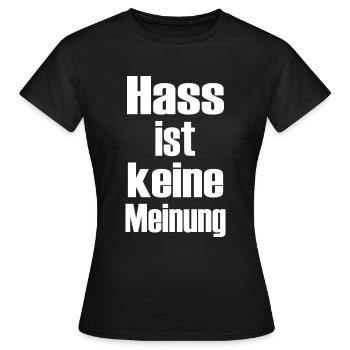Demonstration Demokratie Hass keine Meinung - Frauen T-Shirt - Schwarz - Vorne - AI Model Female 172 dark (172cm)