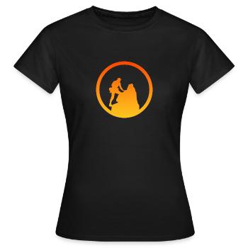 Kletterwand Gipfel Alpen - Frauen T-Shirt - Schwarz - Vorne - AI Model Female 172 dark (172cm)