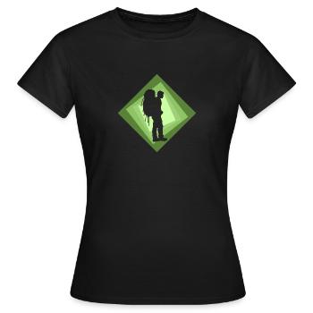 Backpacker Backpack Hiker - Women's T-Shirt - black - Front - AI Model Female 172 dark (172cm)