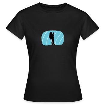 Backpacking Rucksack Backpacker - Women's T-Shirt - black - Front - AI Model Female 172 dark (172cm)