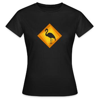 Flamingo Wasservogel Exotisch - Frauen T-Shirt - Schwarz - Vorne - AI Model Female 172 dark (172cm)