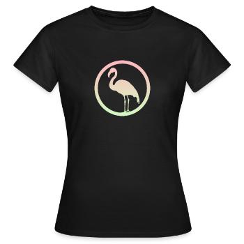 Wasservogel Flamingo Flamenco - Frauen T-Shirt - Schwarz - Vorne - AI Model Female 172 dark (172cm)