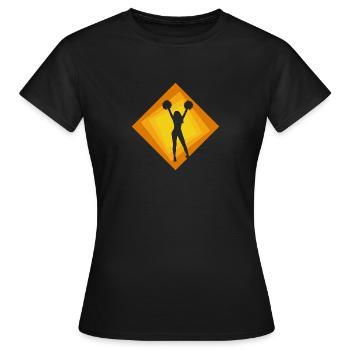 Cheerleader Bommel Mädchen - Frauen T-Shirt - Schwarz - Vorne - AI Model Female 172 dark (172cm)