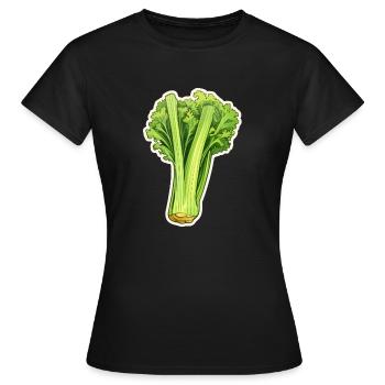 Céleri ou branche de céleri - T-shirt Femme - noir - Devant - AI Model Female 172 dark (172cm)