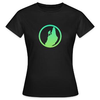 Kletterwand Gipfel Felsklettern - Frauen T-Shirt - Schwarz - Vorne - AI Model Female 172 dark (172cm)