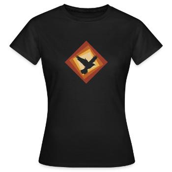 Vogel Vogelschwarm Fliegen - Frauen T-Shirt - Schwarz - Vorne - AI Model Female 172 dark (172cm)