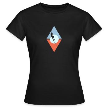 Seilklettern Felsklettern Felsklettern - Frauen T-Shirt - Schwarz - Vorne - AI Model Female 172 dark (172cm)