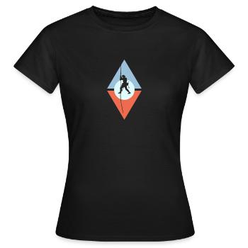 Seilklettern Felsklettern Kletterer - Frauen T-Shirt - Schwarz - Vorne - AI Model Female 172 dark (172cm)