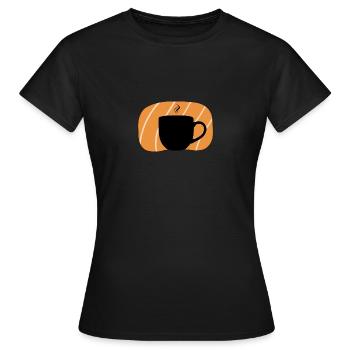 Kaffee Becher Kaffee - Frauen T-Shirt - Schwarz - Vorne - AI Model Female 172 dark (172cm)