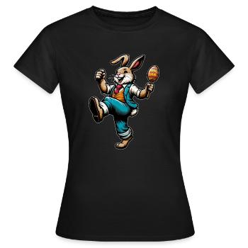 Chant du lapin de Pâques - T-shirt Femme - noir - Devant - AI Model Female 172 dark (172cm)