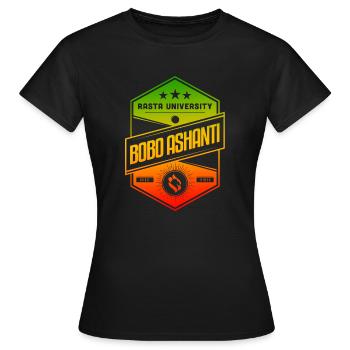Rasta University Bobo Ashanti Good Vibez Reggae - Women's T-Shirt - black - Front - AI Model Female 172 dark (172cm)