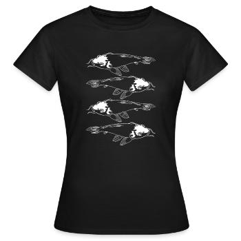 Koi Karpfen Koi Bedeutung Koi Karpfen Tattoo Koi - Frauen T-Shirt - Schwarz - Vorne - AI Model Female 172 dark (172cm)
