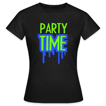 Logo de l’équipe Party Time Célébrez les amis de l’équipe - T-shirt Femme - noir - Devant - AI Model Female 172 dark (172cm)