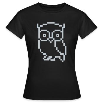 eule pixel - Frauen T-Shirt - Schwarz - Vorne - AI Model Female 172 dark (172cm)