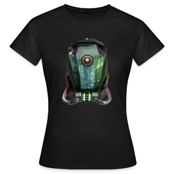 Futuristischer Roboterhelm - Frauen T-Shirt - Schwarz - Vorne - AI Model Female 172 dark (172cm)