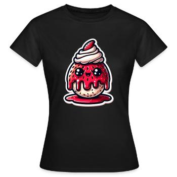 Strawberry Sunday - Frauen T-Shirt - Schwarz - Vorne - AI Model Female 172 dark (172cm)