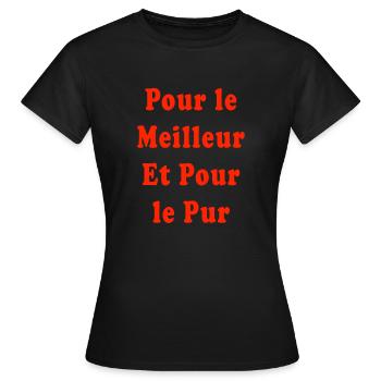 Pour le meilleur et pour le pur - T-shirt Femme - noir - Devant - AI Model Female 172 dark (172cm)