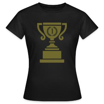 pokal 1 - Frauen T-Shirt - Schwarz - Vorne - AI Model Female 172 dark (172cm)