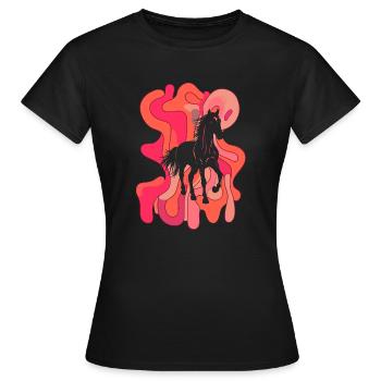 Pferde Ponyhof - Frauen T-Shirt - Schwarz - Vorne - AI Model Female 172 dark (172cm)