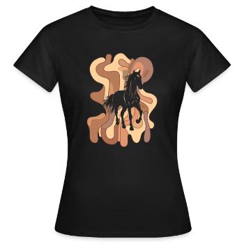 Cheval Cheval Sauvage Tête de Cheval - T-shirt Femme - noir - Devant - AI Model Female 172 dark (172cm)