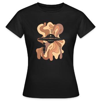 Vaisseau spatial OVNI - T-shirt Femme - noir - Devant - AI Model Female 172 dark (172cm)