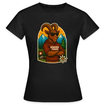 Puissance des Grisons - T-shirt Femme - noir - Devant - AI Model Female 172 dark (172cm)