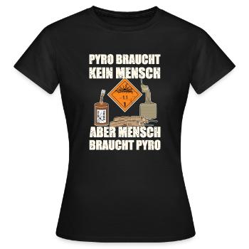 Pyro Silvester - Frauen T-Shirt - Schwarz - Vorne - AI Model Female 172 dark (172cm)