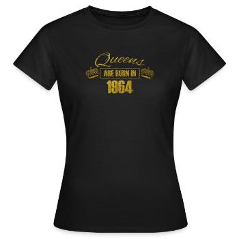 queens are born in 1964 - Geburtstag Koenigin Gold - Frauen T-Shirt - Schwarz - Vorne - AI Model Female 172 dark (172cm)