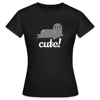 Süße Robbe - Frauen T-Shirt - Schwarz - Vorne - AI Model Female 172 dark (172cm)
